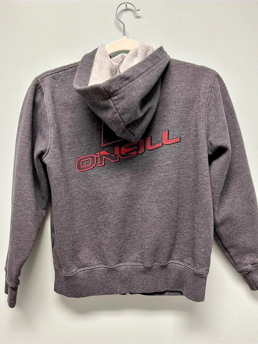 O’Neill Boys M Gray Sherpa Lined Full Zip Hoodie Surf Skate